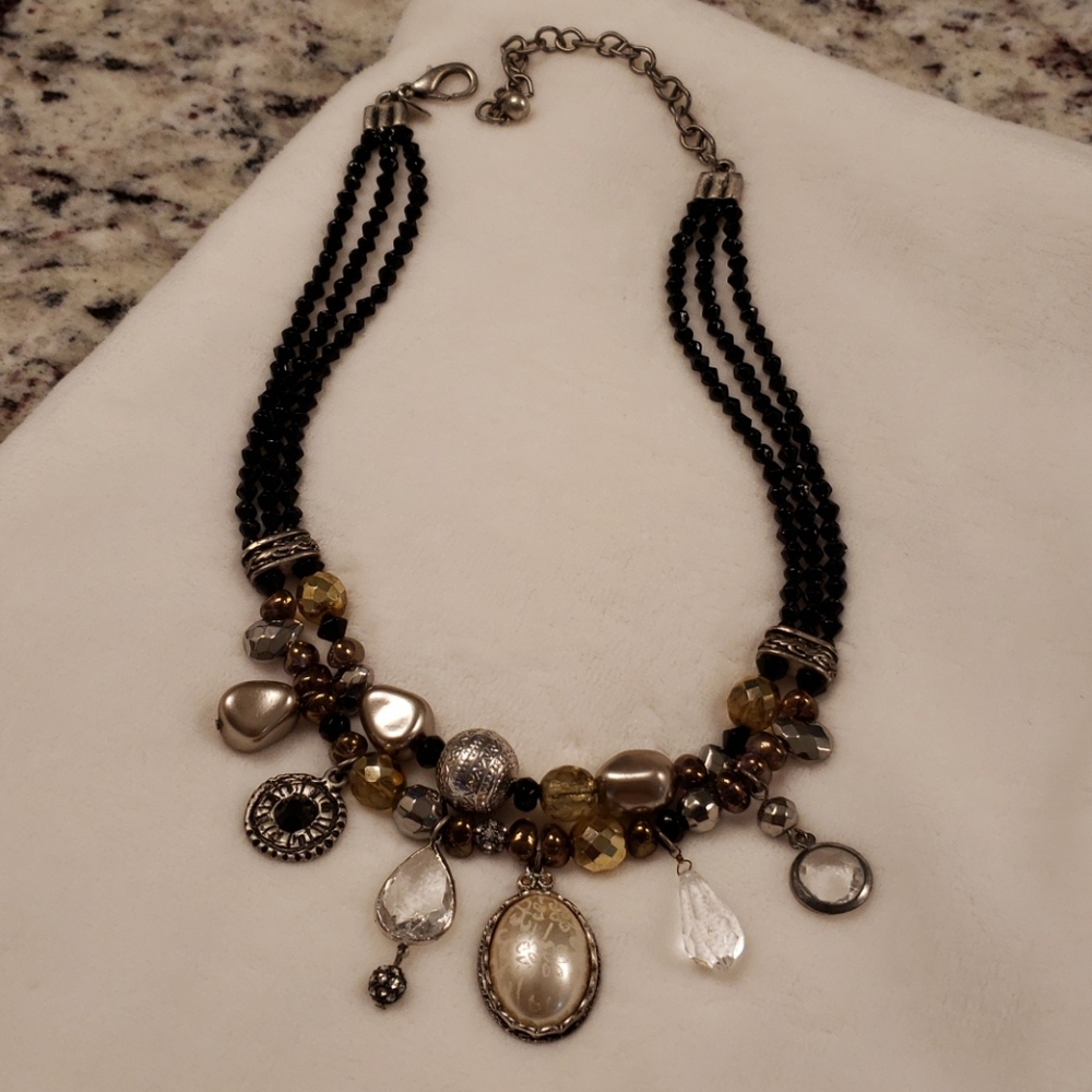 Gorgious Chico's Two Tone Dangle Necklace 16"-20"